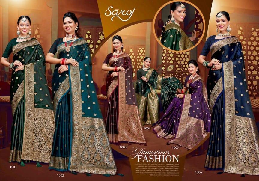 Royal Queen Vol 6 Saroj Satin Silk Sarees Exporter Ahmedabad