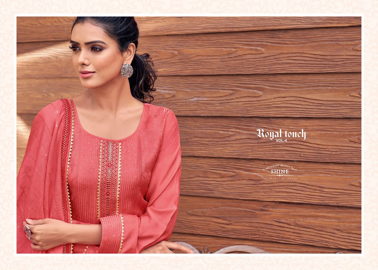 Royal Touch Vol 4 Rangoon Muslin Readymade Pant Style Suits Manufacturer India