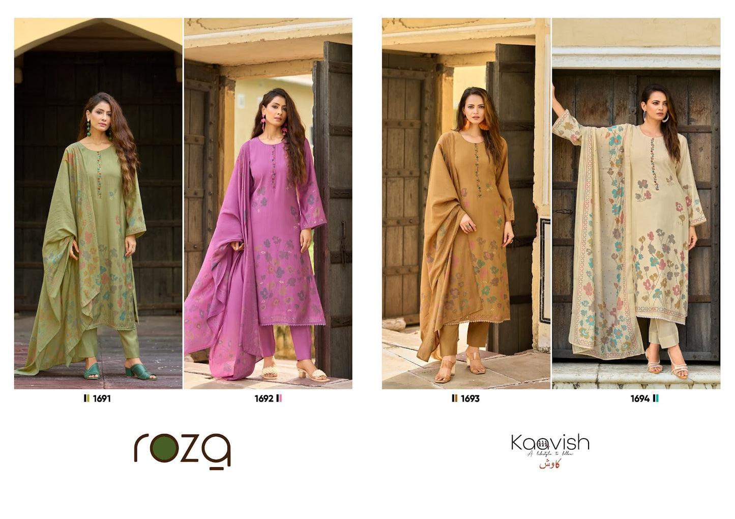 Roza Kaavish Pure Muslin Pant Style Suits Manufacturer Gujarat
