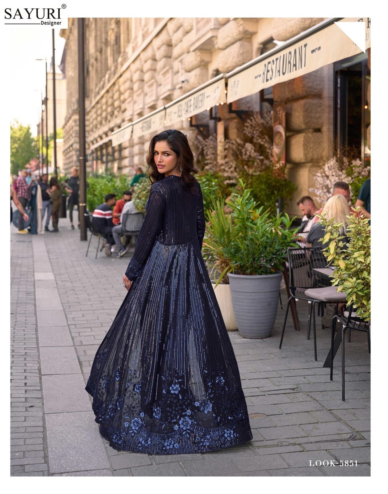 Rubal Sayuri Georgette Crop Top Shurg Palazzo Set Exporter Ahmedabad