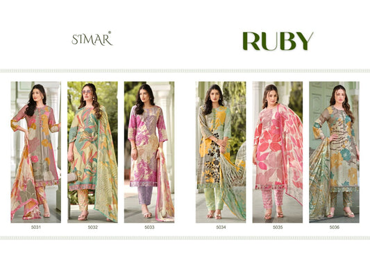 Ruby Simar Lawn Cotton Pant Style Suits