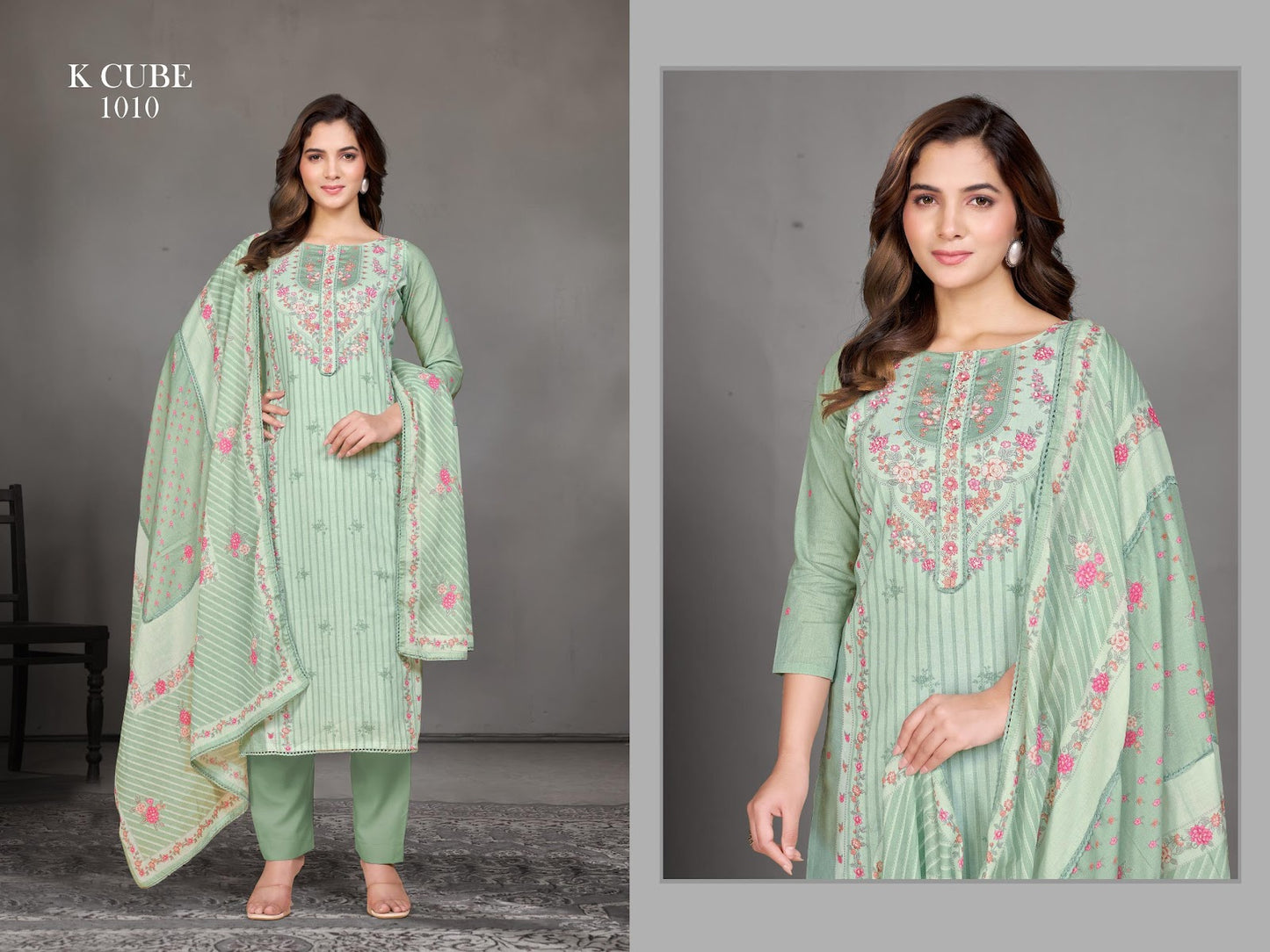 Ruchi 1010 K Cube Cotton Pant Style Suits Exporter India