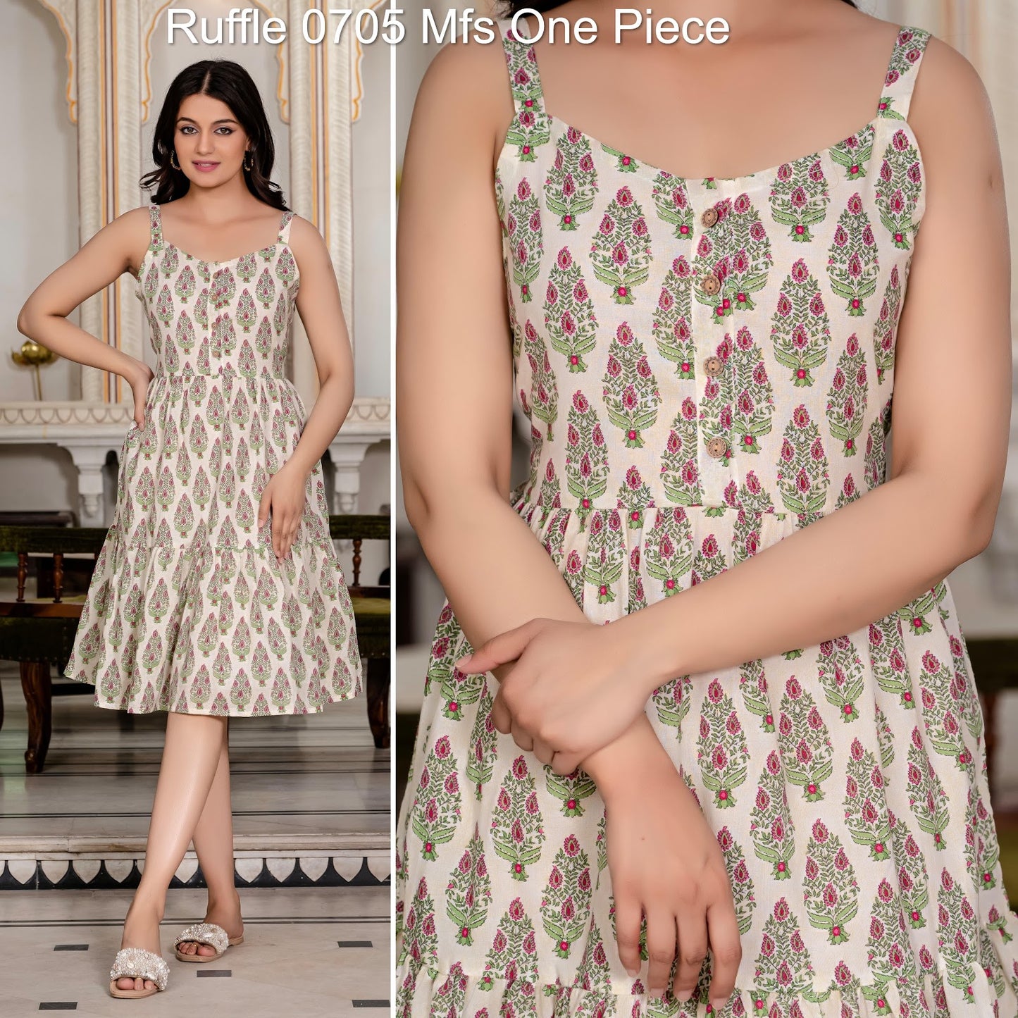 Ruffle 0705 Mfs Cambric One Piece Wholesaler Ahmedabad