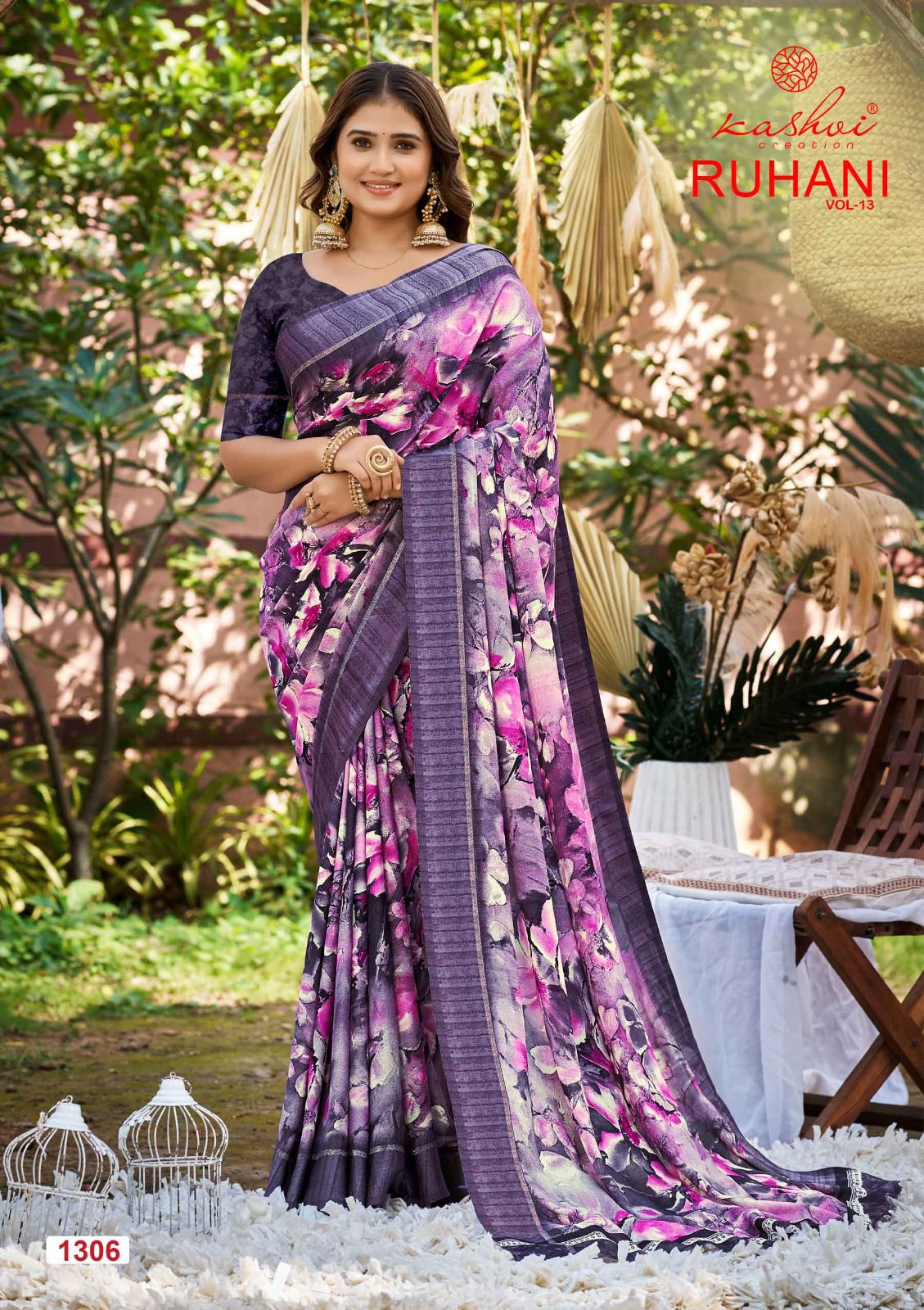 Ruhani Vol 13 Kashvi Creation Dull Moss Sarees Wholesale