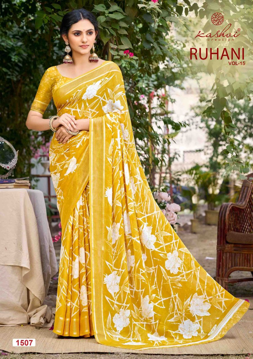 Ruhani Vol 15 Kashvi Creation Dull Moss Sarees Exporter India