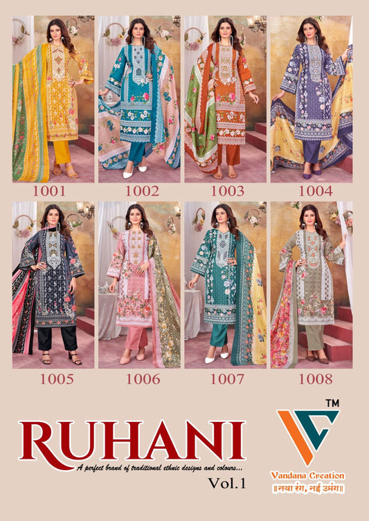 Ruhani Vol 1 Vandana Creation Cotton Karachi Salwar Suits