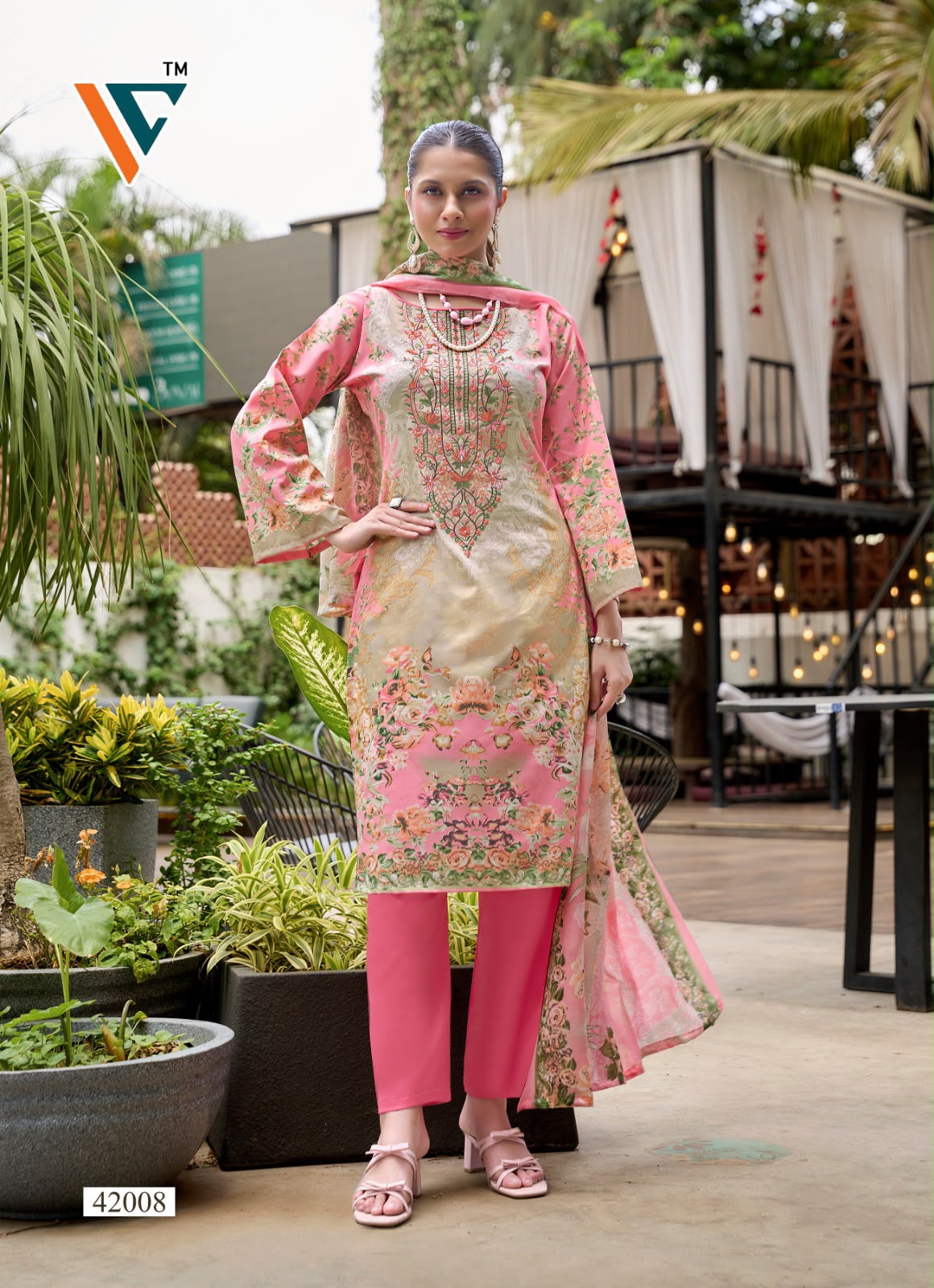 Ruhani Vol 42 Vandana Creation Mix Cotton Karachi Salwar Suits Wholesaler Ahmedabad