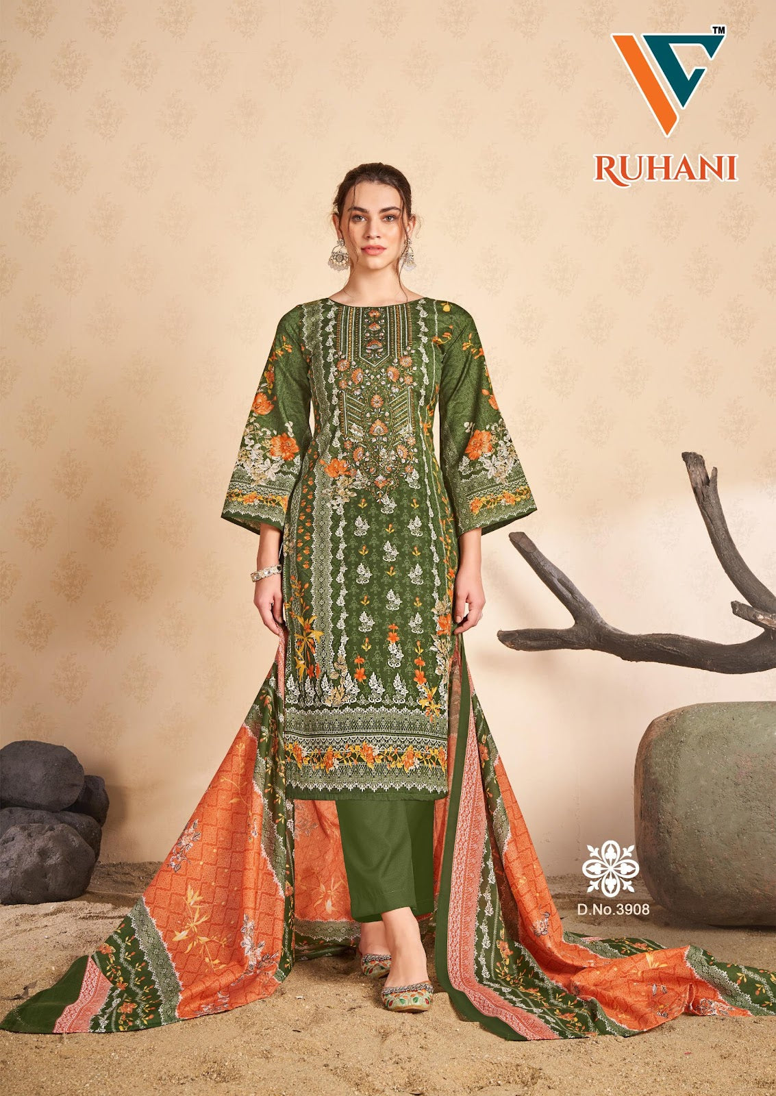 Ruhani Vol 39 Vandana Creation Mix Cotton Karachi Salwar Suits Supplier India