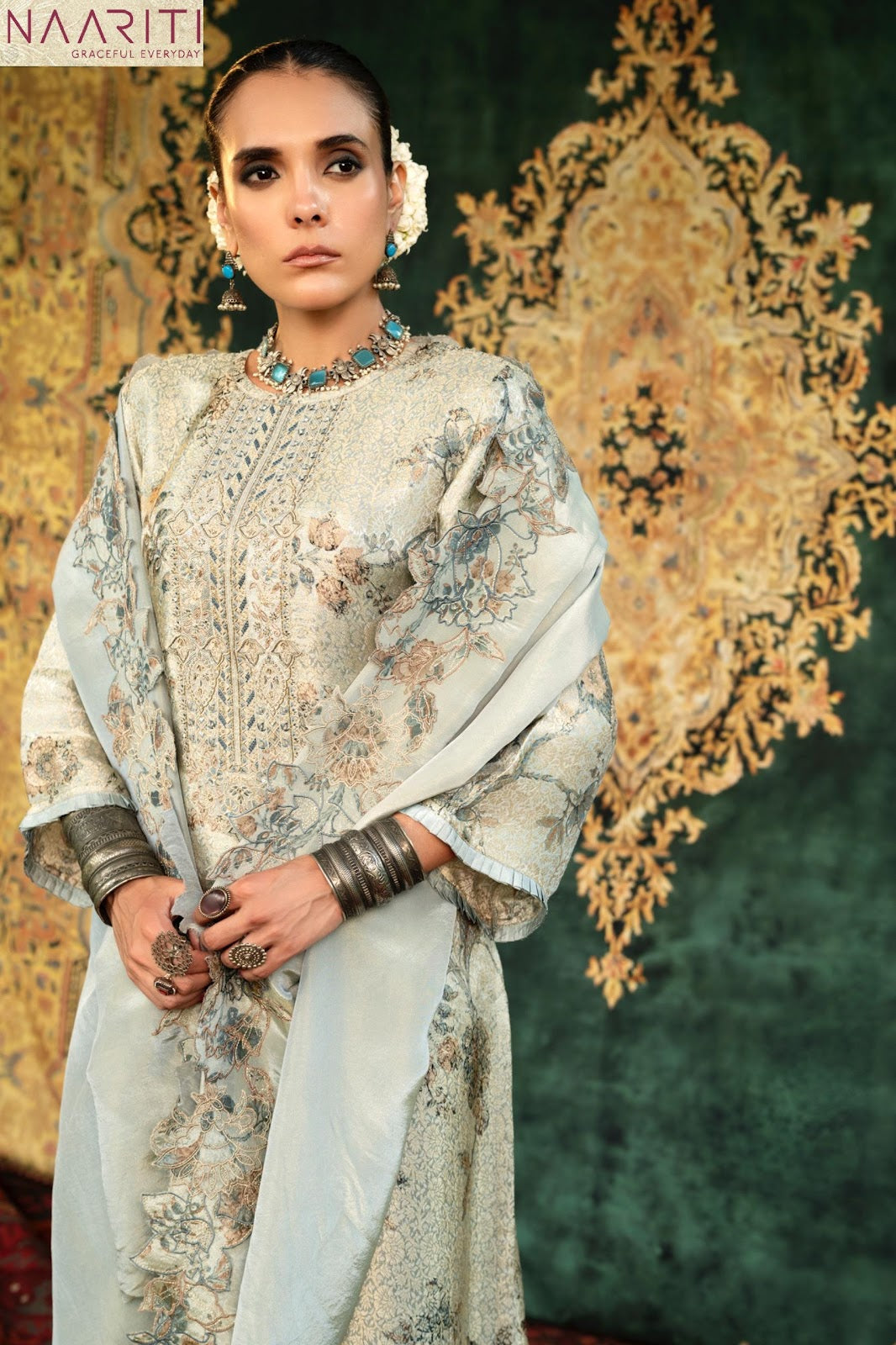 Ruhaniya Naariti Pure Silk Plazzo Style Suits Exporter Gujarat