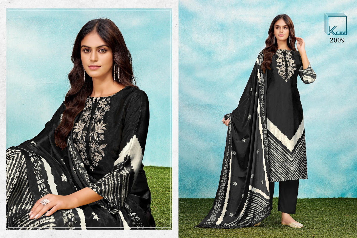 Rukmani 2009 K Cube Gaji Silk Pant Style Suits Exporter Ahmedabad