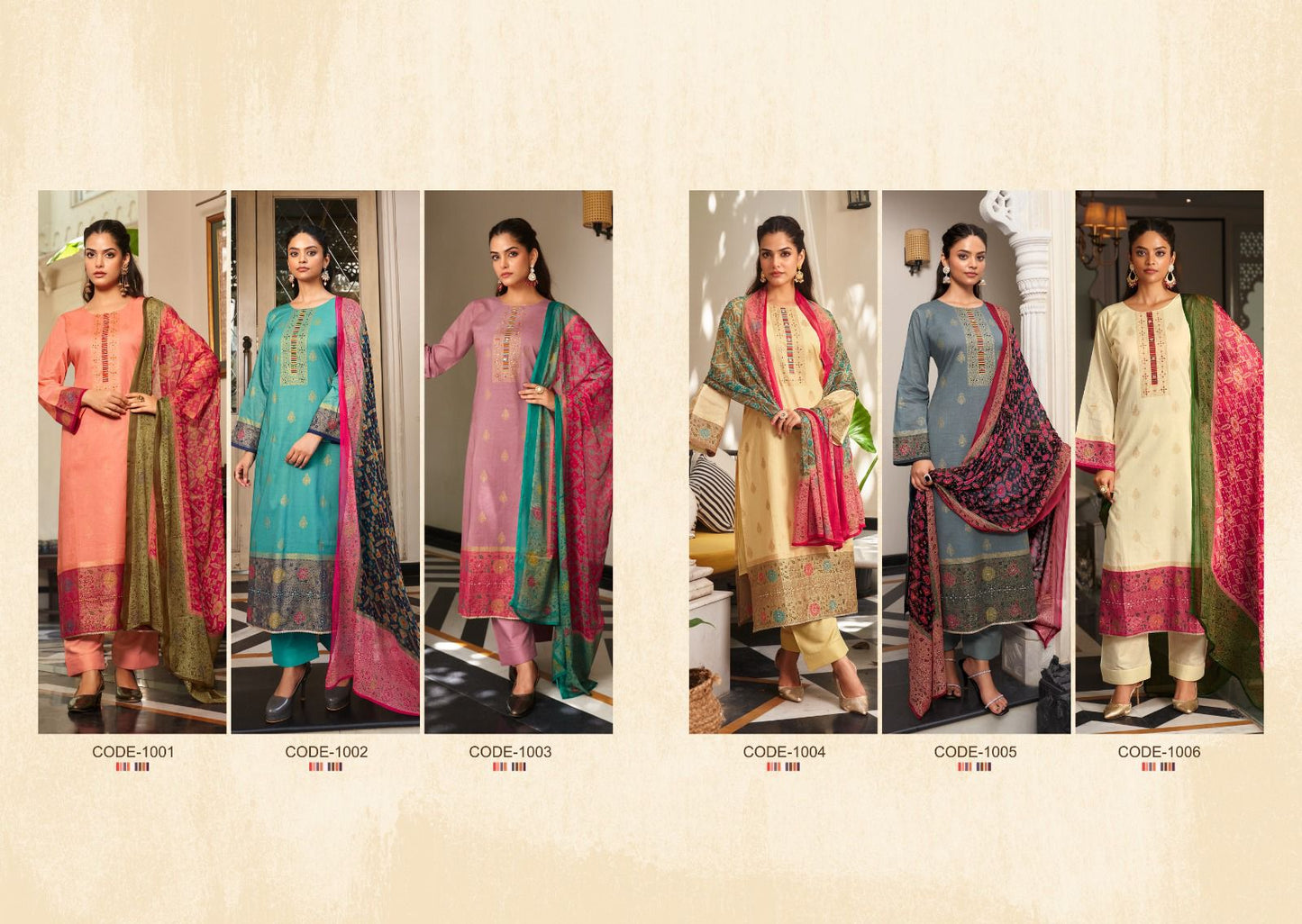 Rukmini Rupali Cotton Lawn Plazzo Style Suits Wholesale