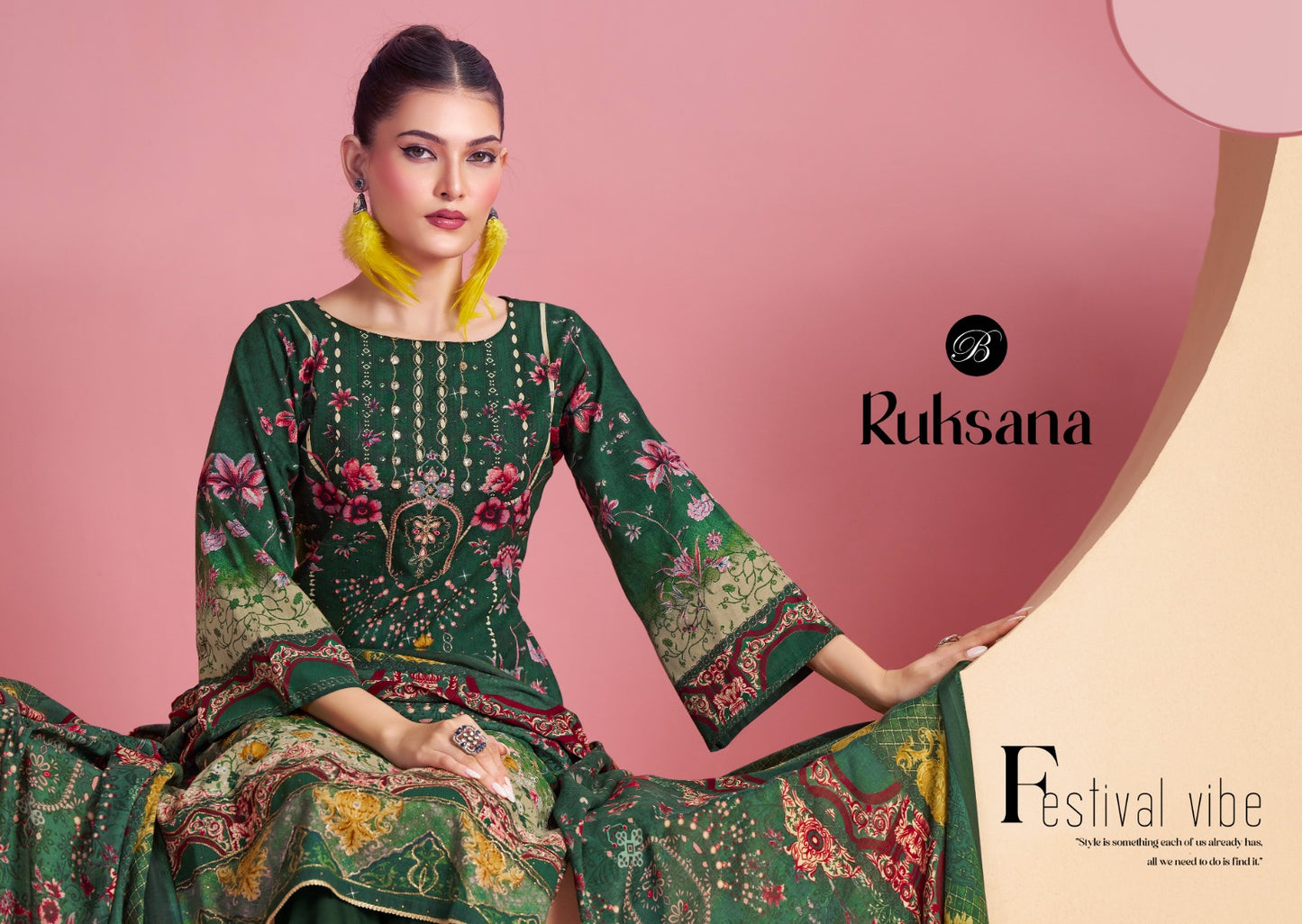 Ruksana Belliza Designer Studio Cotton Karachi Salwar Suits Manufacturer Gujarat