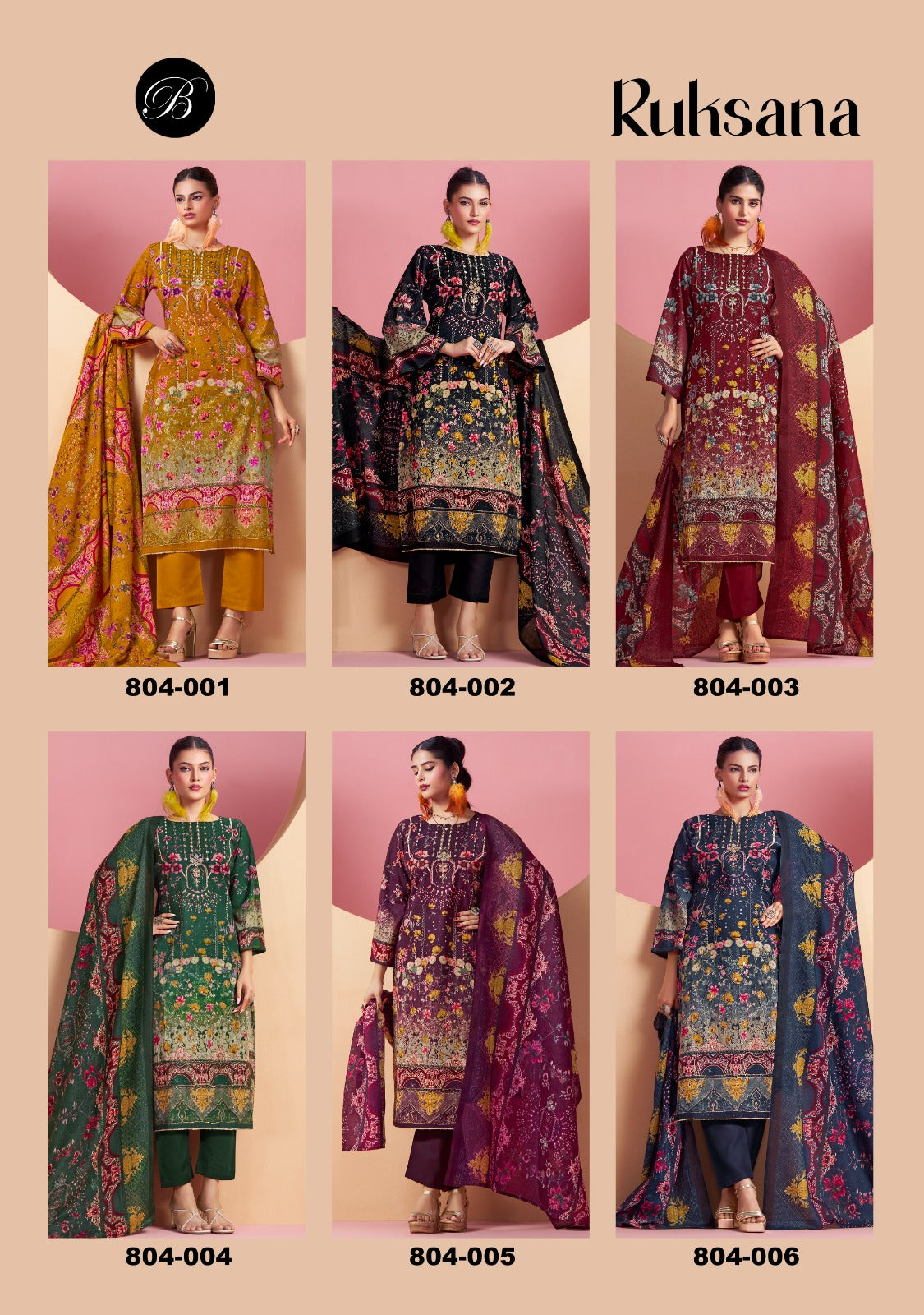 Ruksana Belliza Designer Studio Cotton Karachi Salwar Suits Manufacturer Gujarat