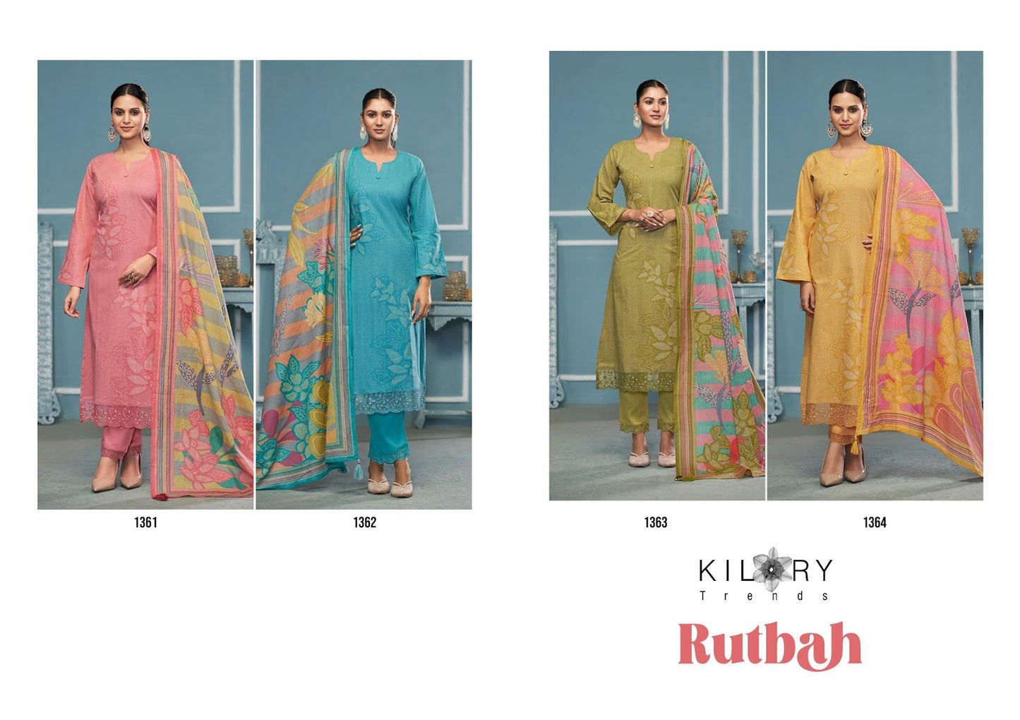 Rutbah Kilory Pure Lawn Pant Style Suits Wholesaler Gujarat