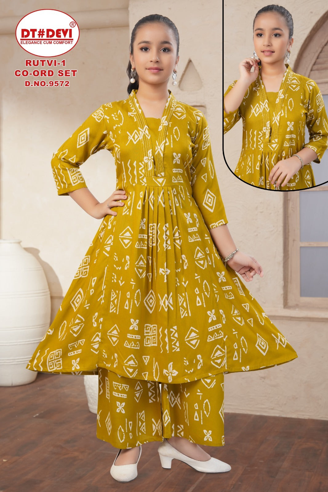 Rutvi 1 Dn 9572 Dt Devi Rayon Girls Co Ord Set Manufacturer India