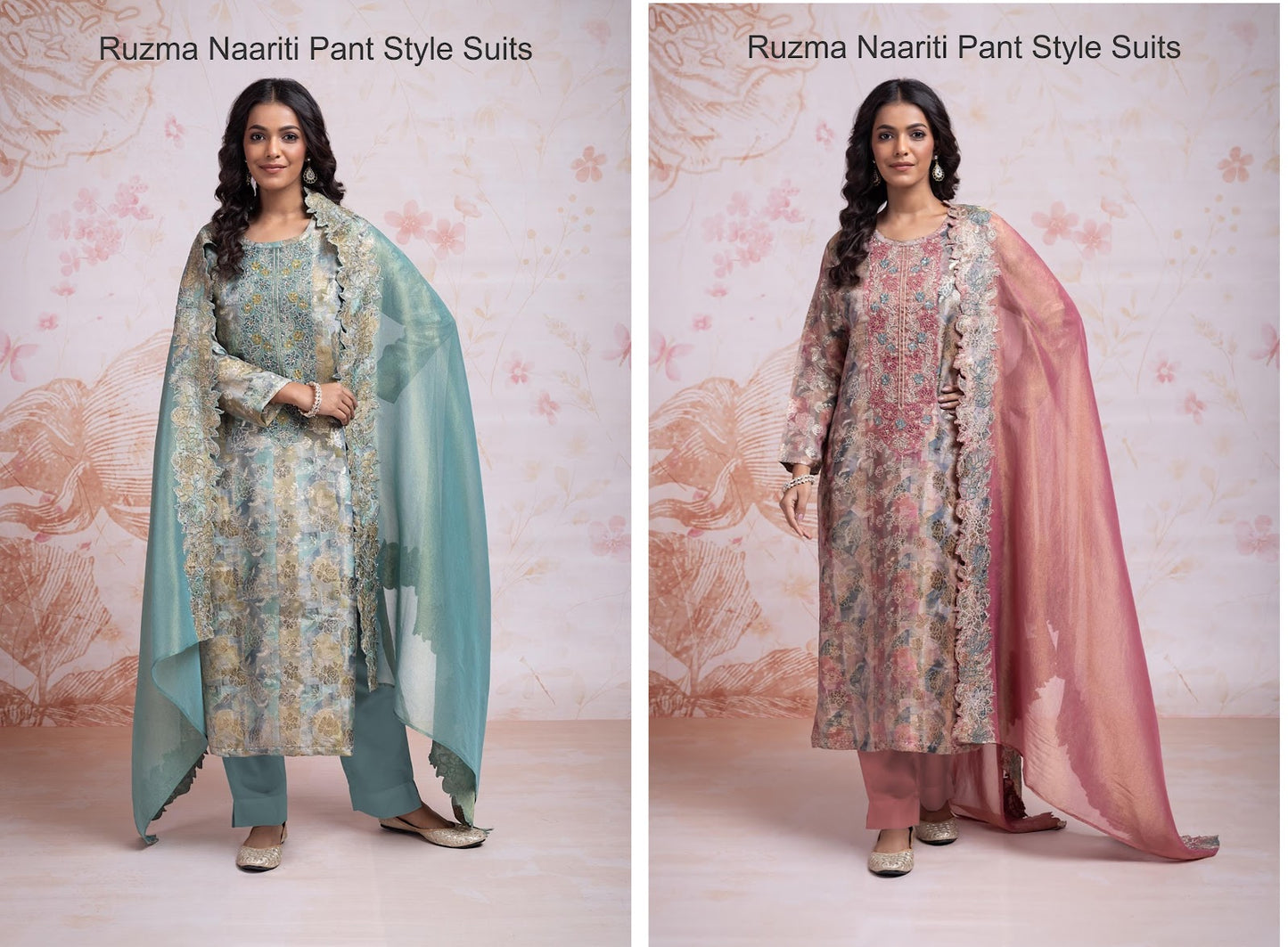 Ruzma Naariti Silk Jacquard Pant Style Suits Exporter India