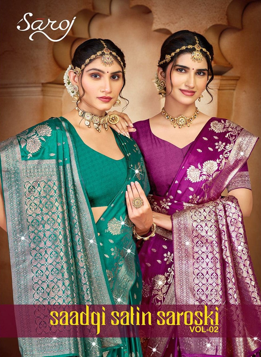 Saadgi Satin Saroski Vol 2 Saroj Sarees Manufacturer India
