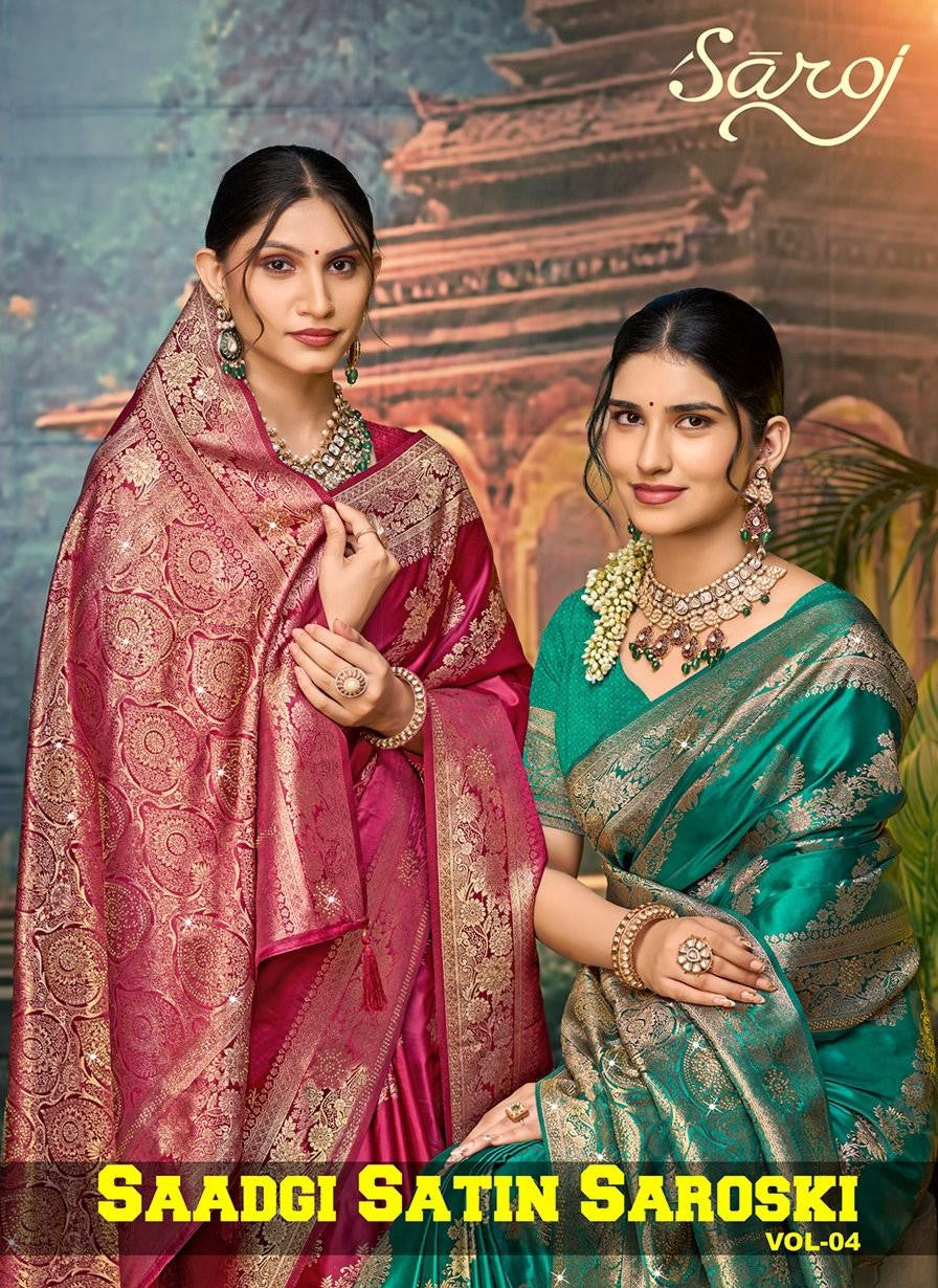 Saadgi Satin Saroski Vol 4 Saroj Sarees Exporter India