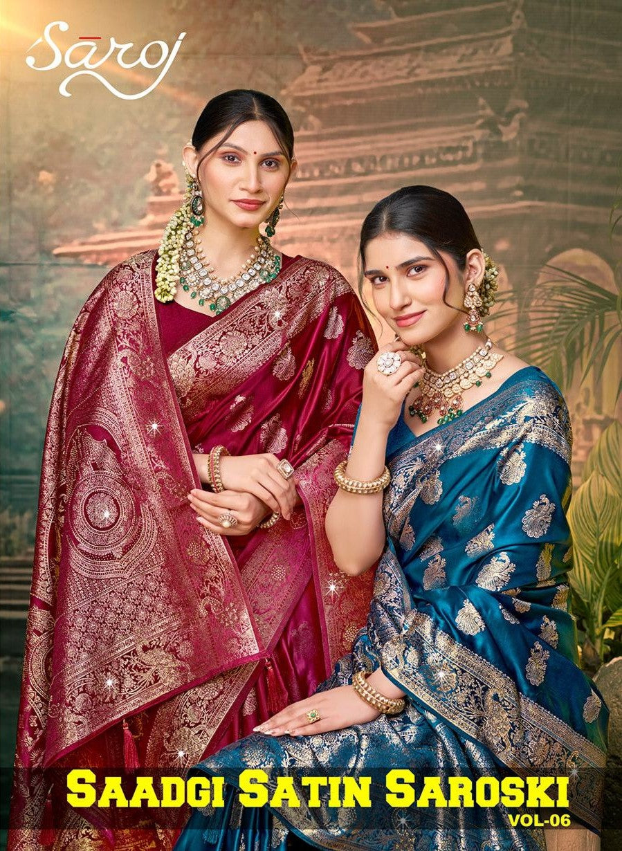 Saadgi Satin Saroski Vol 6 Saroj Sarees Wholesale Price