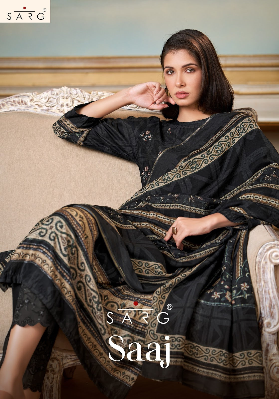 Saaj Sarg Muslin Silk Pant Style Suits Manufacturer Ahmedabad