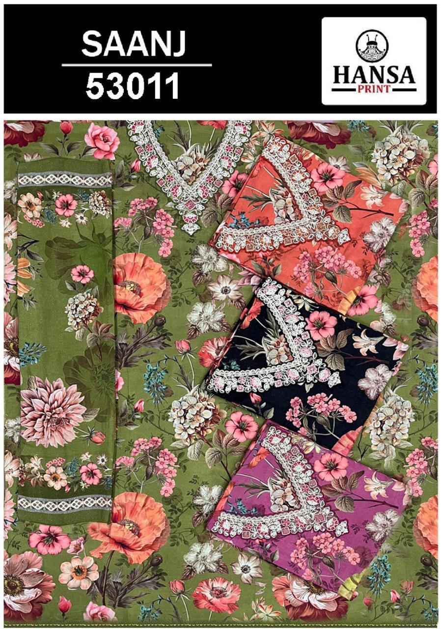 Saanj 53011 Hansa Prints Simar Salwar Suits Manufacturer Ahmedabad