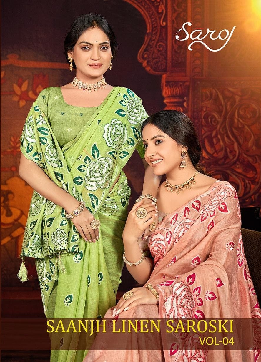 Saanjh Linen Saroski Vol 4 Saroj Sarees Exporter India