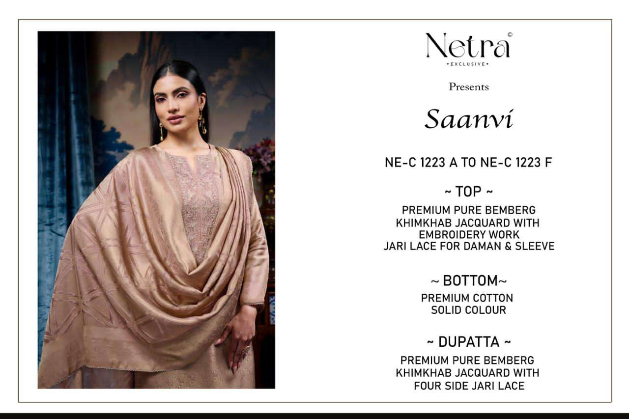 Saanvi Netra Bemberg Pant Style Suits Manufacturer India