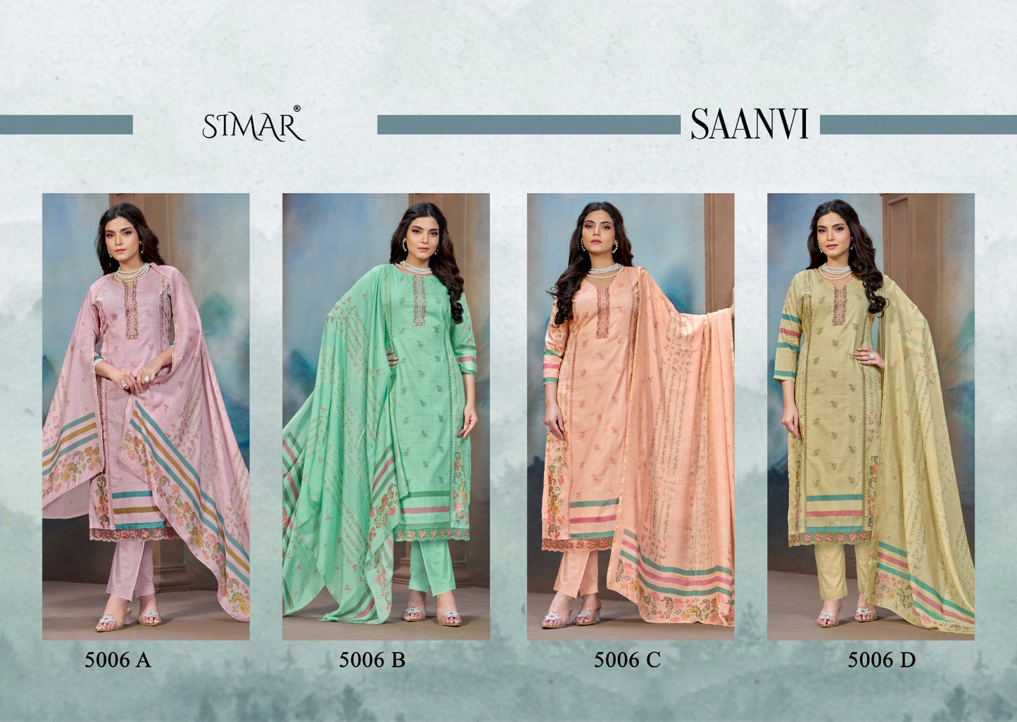 Saanvi Simar Lawn Cotton Pant Style Suits Exporter
