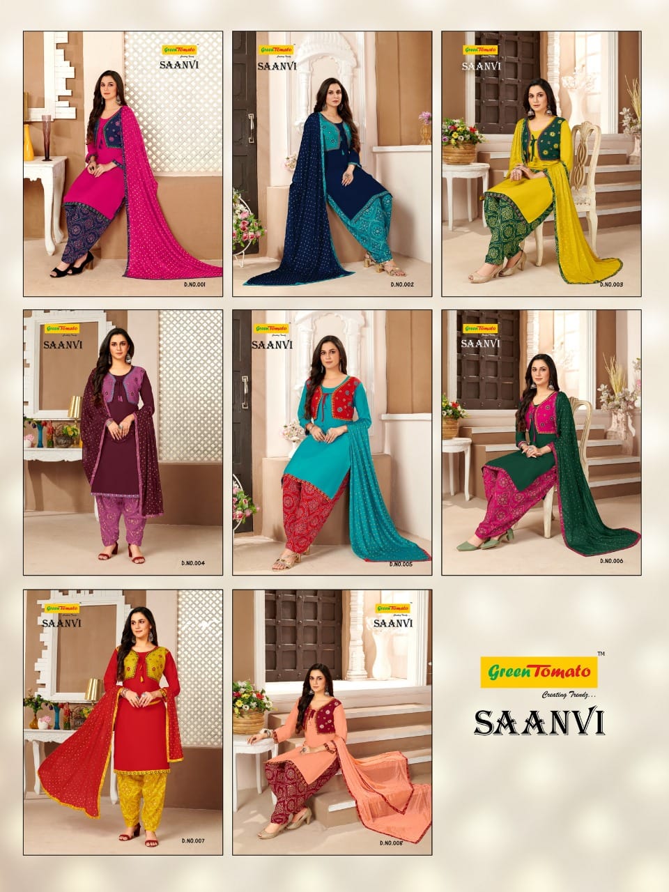Saanvi With Jacket Green Tomato Rayon Readymade Salwar Suits Exporter India