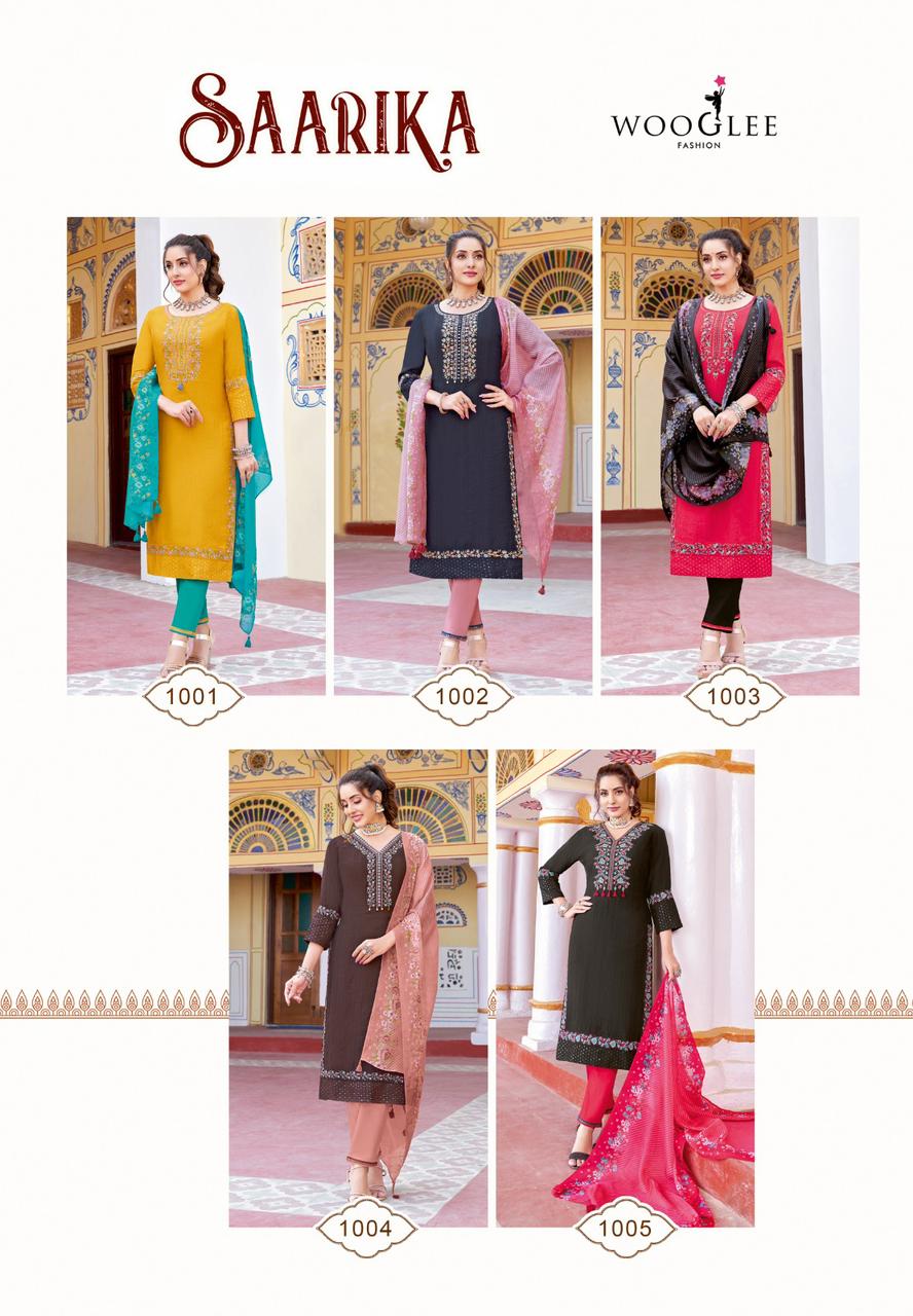 Saarika Wooglee Viscose Readymade Pant Style Suits