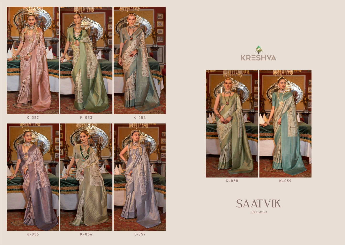 Saatvik Vol 3 Kreshva Tusser Silk Sarees Wholesale Rate