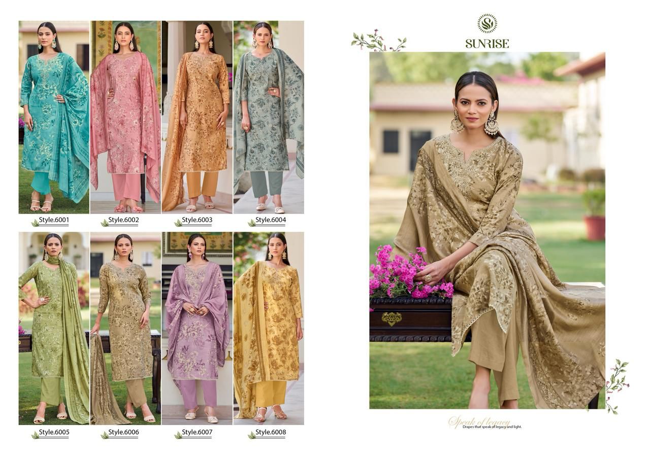 Sabaya Silk Vol 6 Sunrise Modal Silk Pant Style Suits Exporter