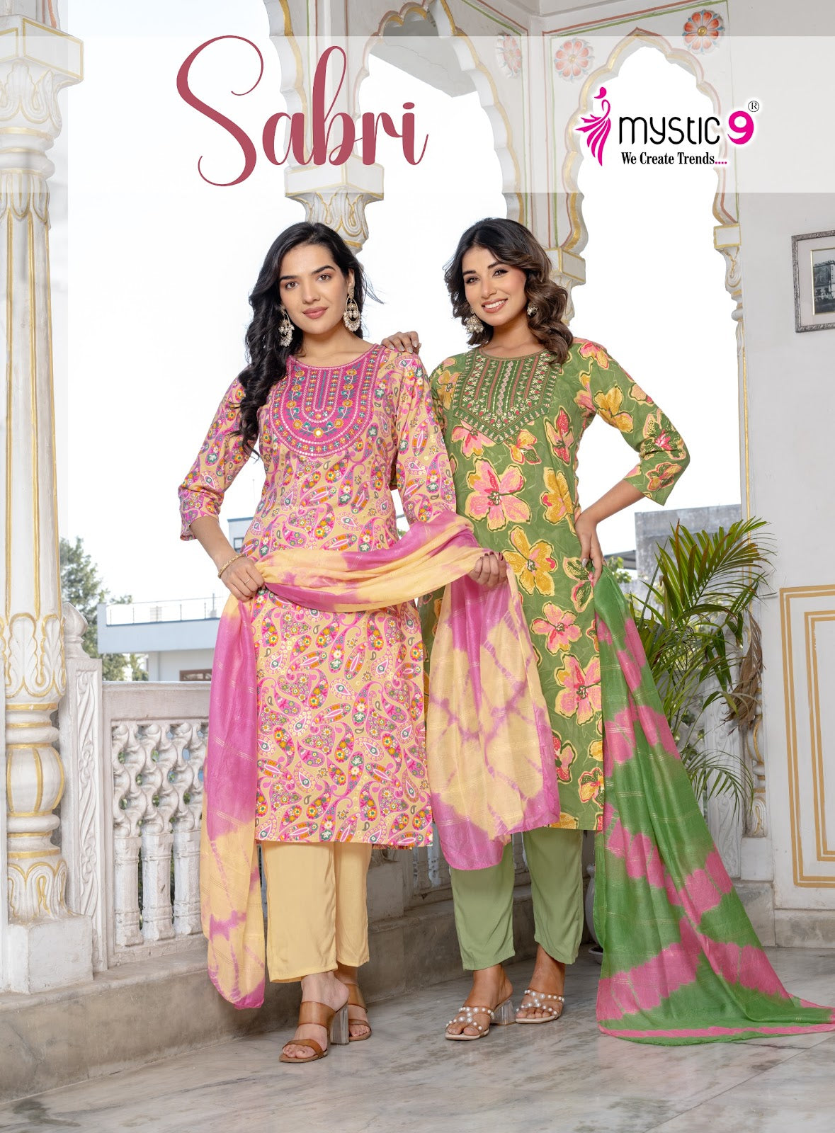 Sabri Vol 13 Mystic 9 Rayon Readymade Pant Style Suits Manufacturer India