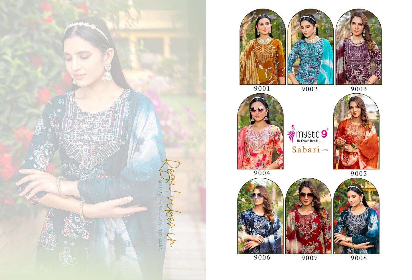 Sabri Vol 9 Mystic 9 Rayon Foil Readymade Pant Style Suits Wholesaler