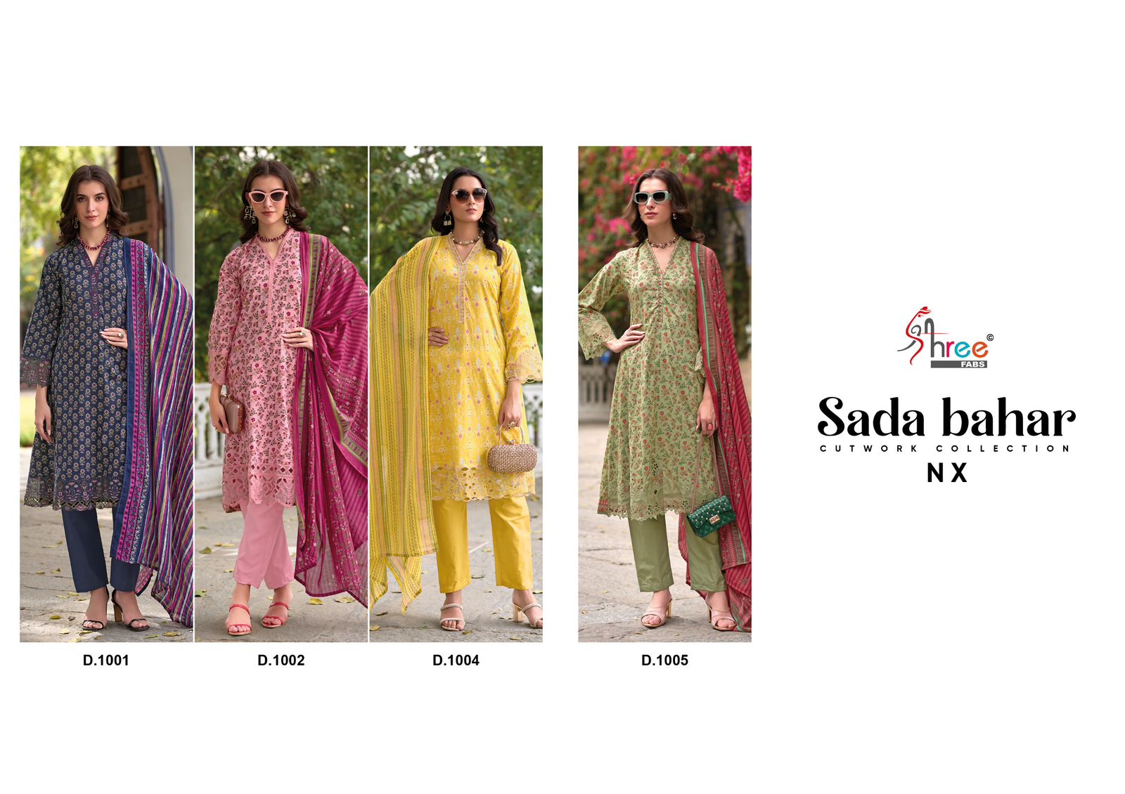 Sada Bahar Cutwork Collection Nx Shree Fabs Pure Cotton Pakistani