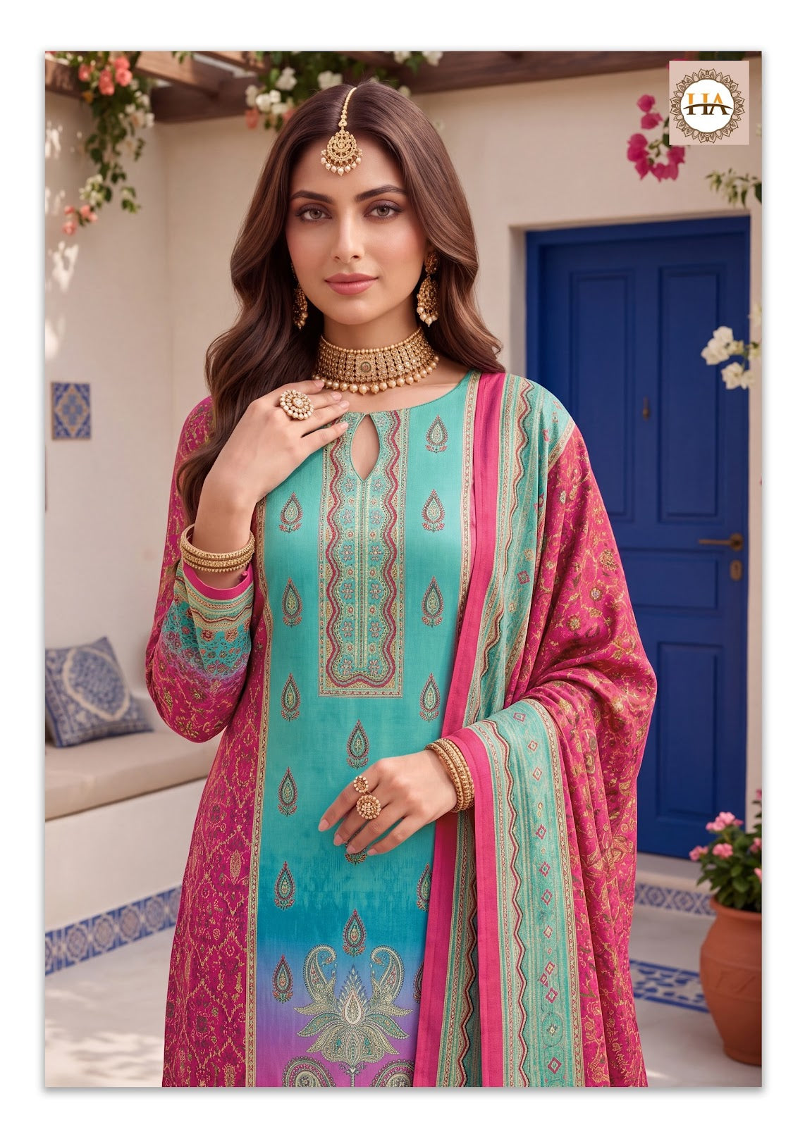 Sada Bahar Harshit Fashion Twill Pashmina Suits Wholesale