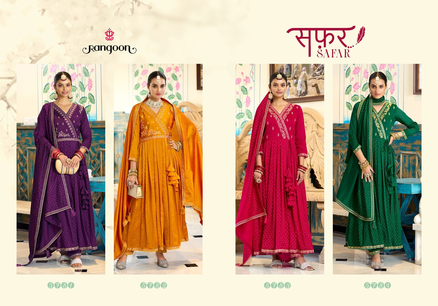 Safar Rangoon Silk Readymade Anarkali Suits Wholesale Rate