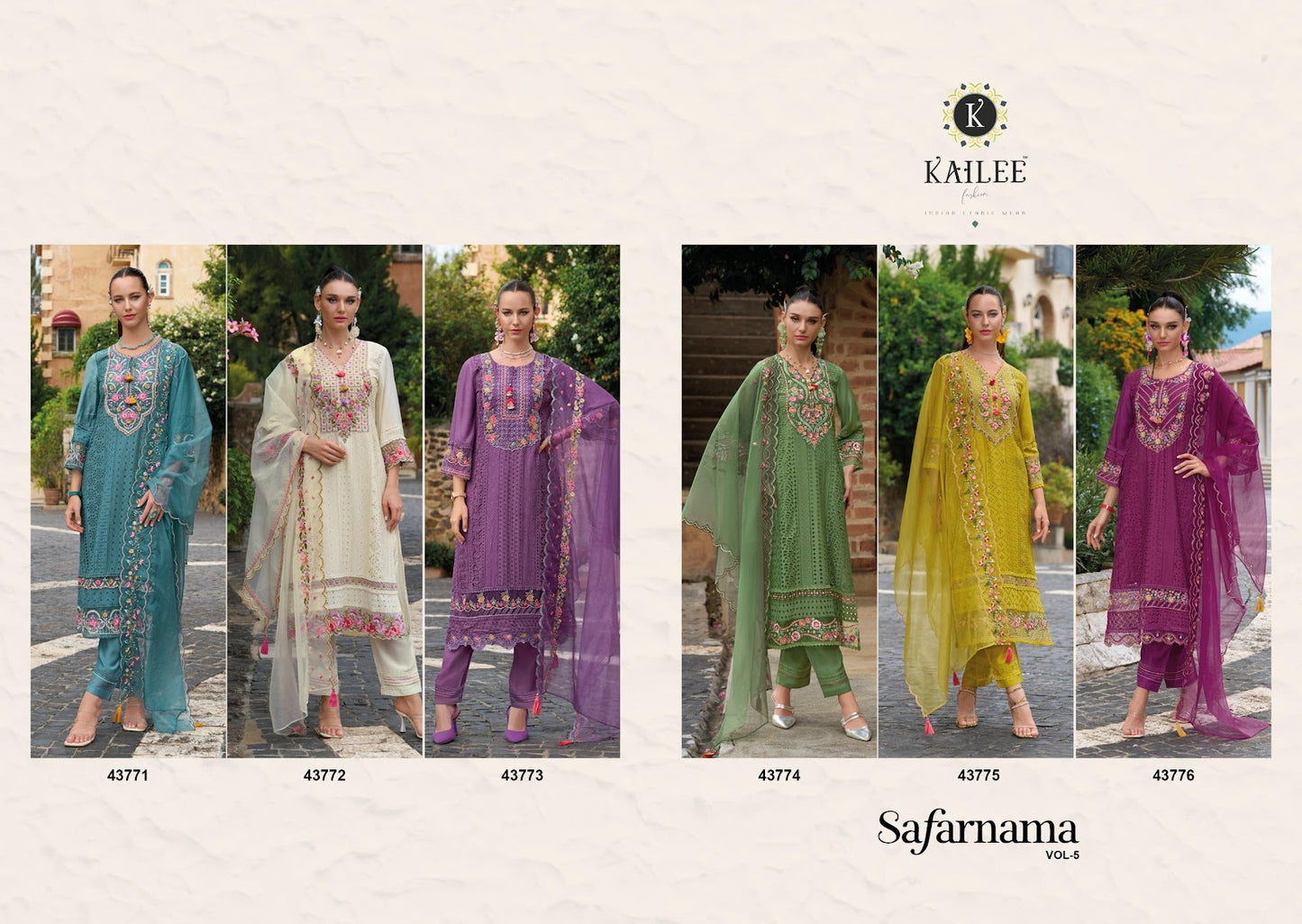 Safaranama Vol 5 Kailee Fashion Viscose Muslin Readymade Pant Style Suits Supplier Gujarat