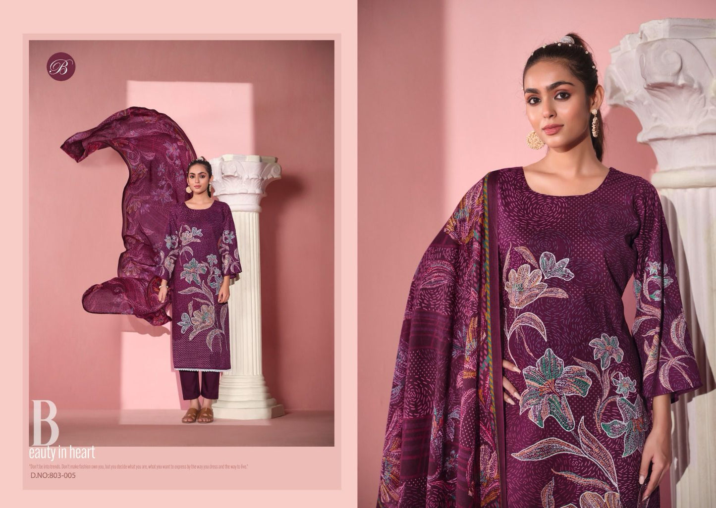 Safeena Belliza Designer Studio Cotton Karachi Salwar Suits Supplier India