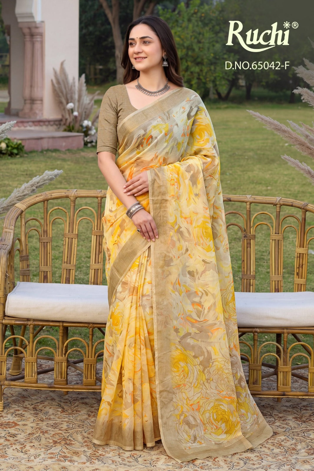 Saffron Chiffon 273 Ruchi Sarees Wholesaler India
