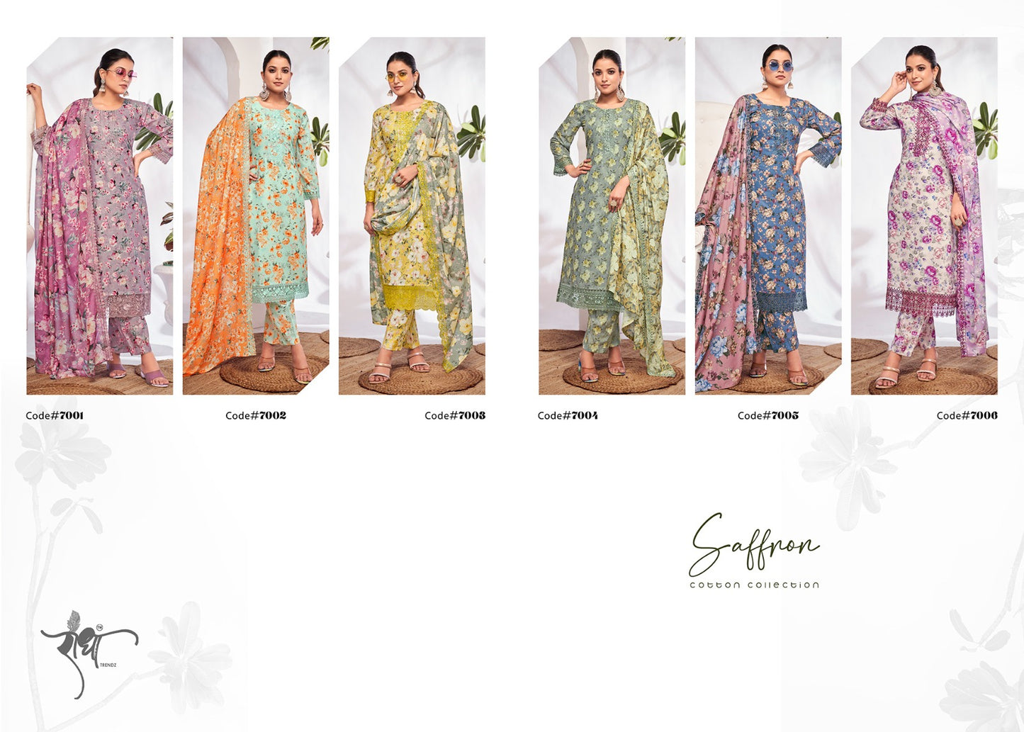 Saffron Radha Trendz Pure Cotton Pant Style Suits Wholesale Rate
