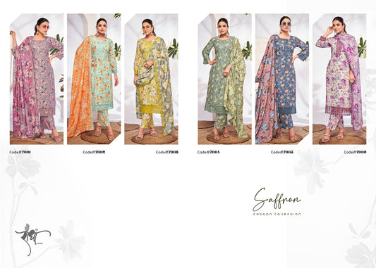 Saffron Radha Trendz Pure Cotton Pant Style Suits Wholesale Rate