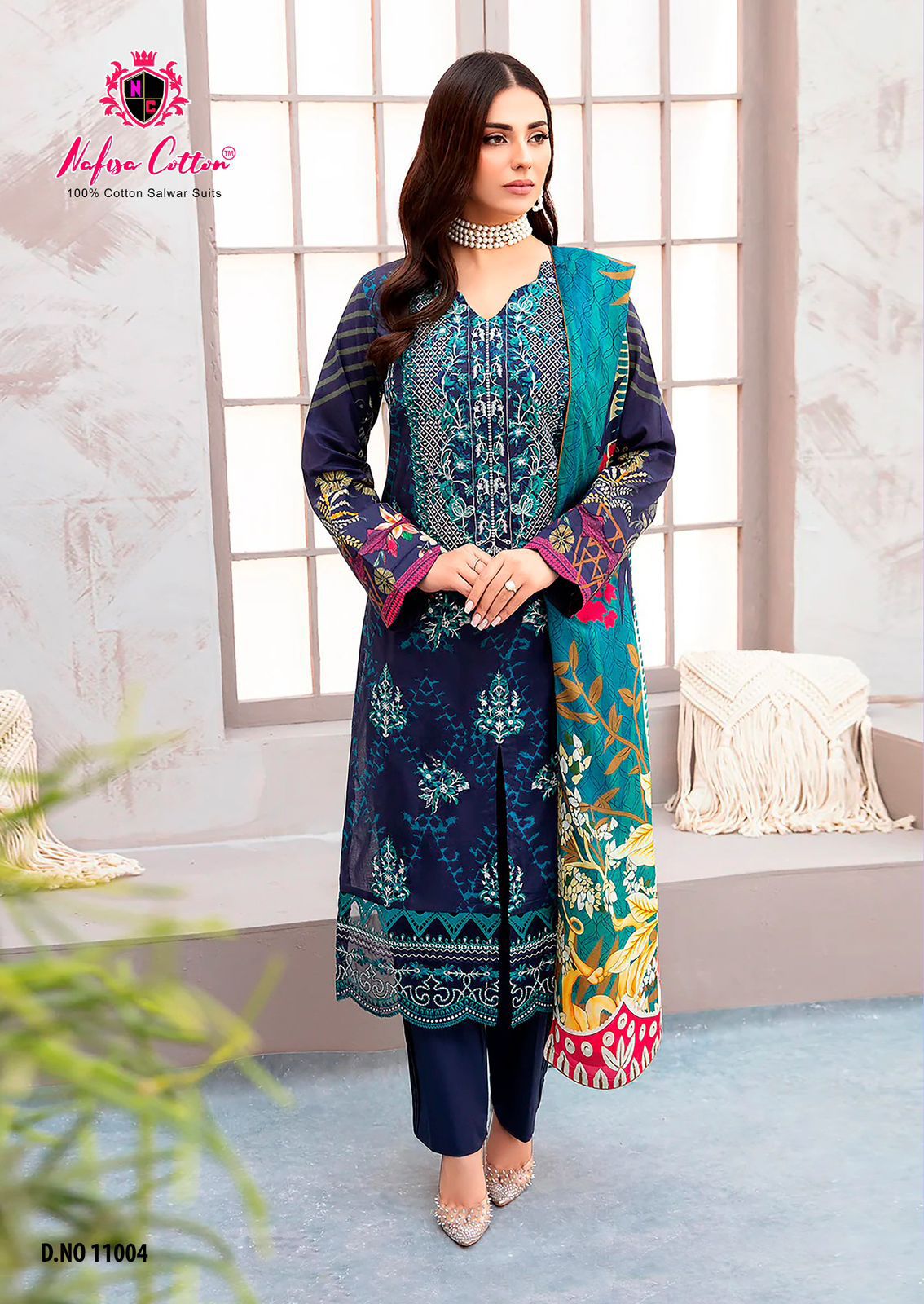 Safina Vol 11 Nafisa Cotton Cotton Karachi Salwar Suits Wholesaler
