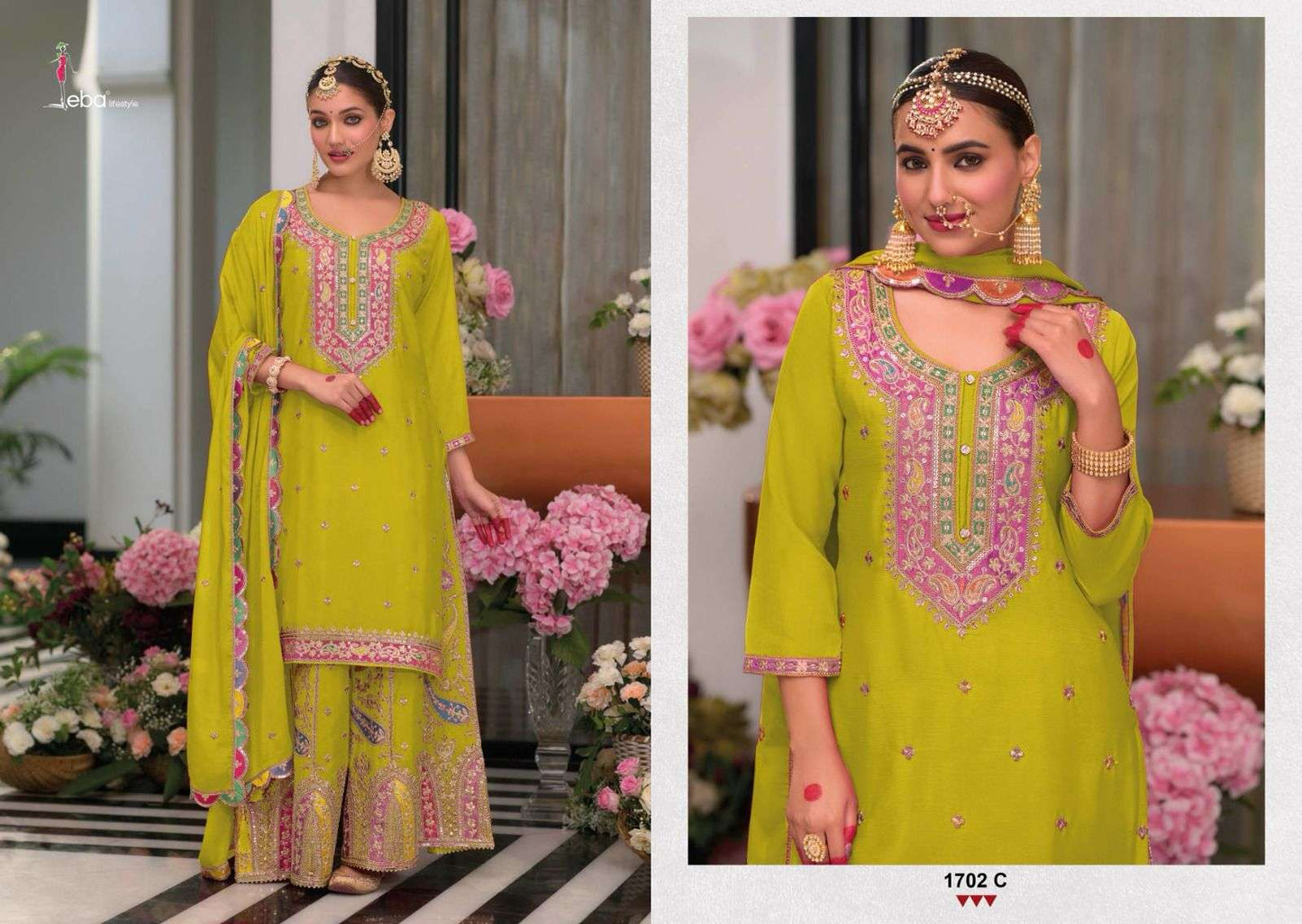 Safroon Vol 3 Silver Colour Edition Eba Lifestyle Chinon Pakistani Readymade Suits Manufacturer