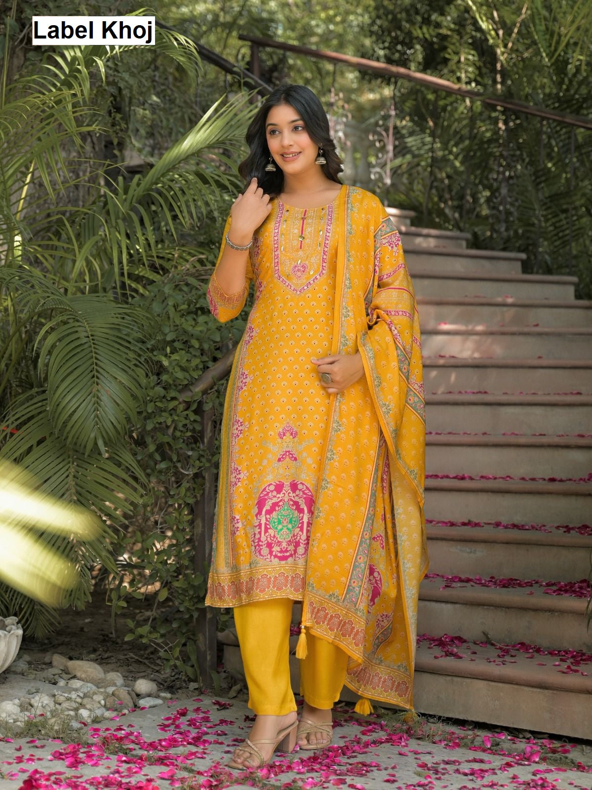 Sagaai Label Khoj Viscose Muslin Readymade Pant Style Suits Manufacturer Gujarat