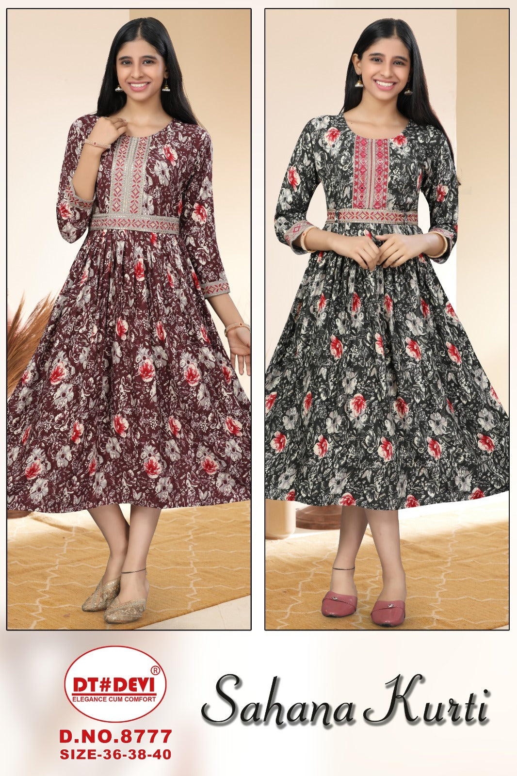 Sahana Dn 8777 Dt Devi Rayon Girls Kurti Wholesale Price