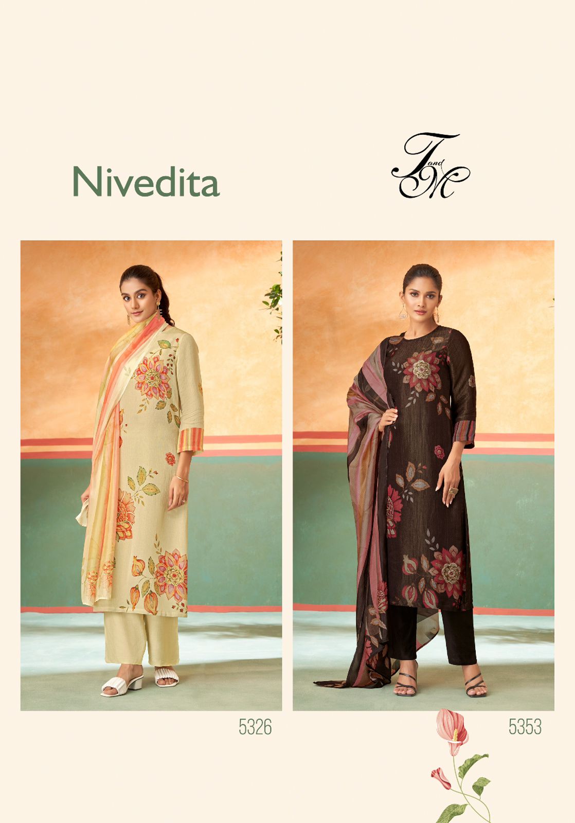 Sahiba Nivedita Tm Staple Twill Pashmina Suits Wholesale Price
