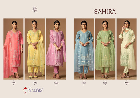 Sahira Sarvada Cambric Cotton Readymade Pant Style Suits