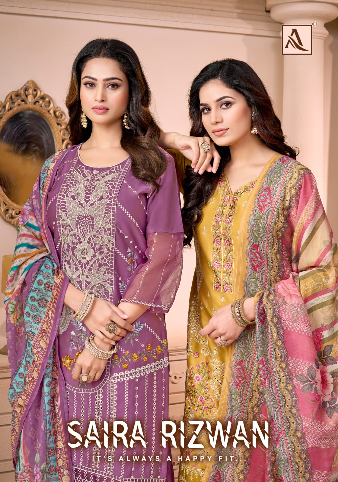 Saira Rizwan Alok Zam Cotton Karachi Salwar Suits Exporter India