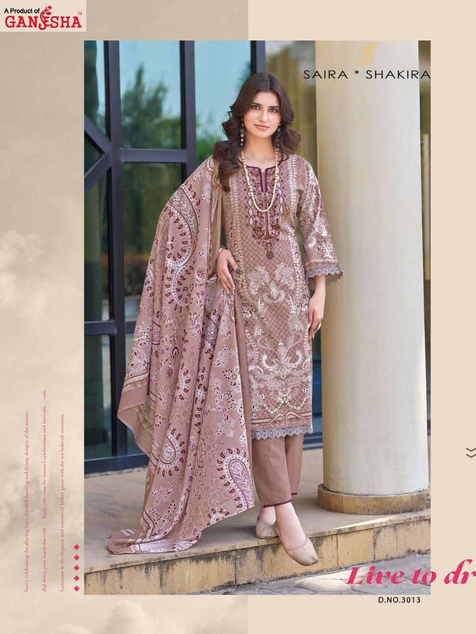 Saira Shakira Vol 3 Cotton Luxury Collection Ganesha Karachi Salwar Suits Wholesale